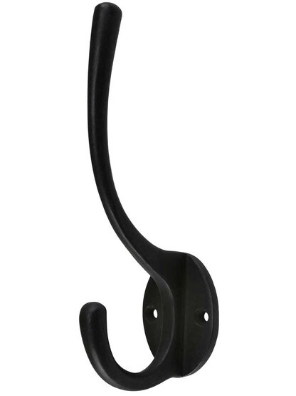 Solid-Bronze Tall Coat and Hat Hook.